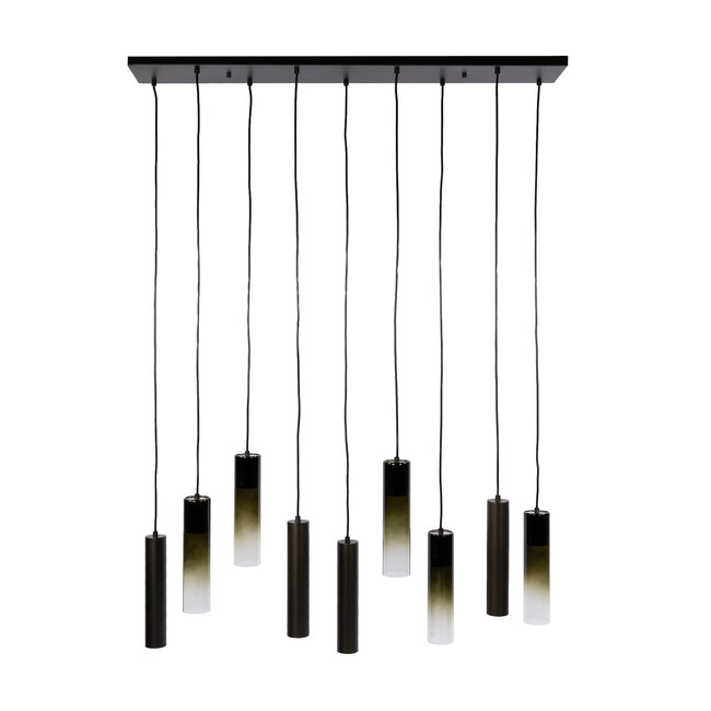 Hanglamp Bruin Glas Metaal 9-lichts - Lungo