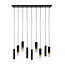 Hanglamp Bruin Glas Metaal 9-lichts - Lungo