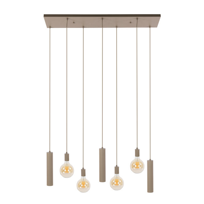 Hanglamp Beige Metaal Cilinder 7-lichts - Senso