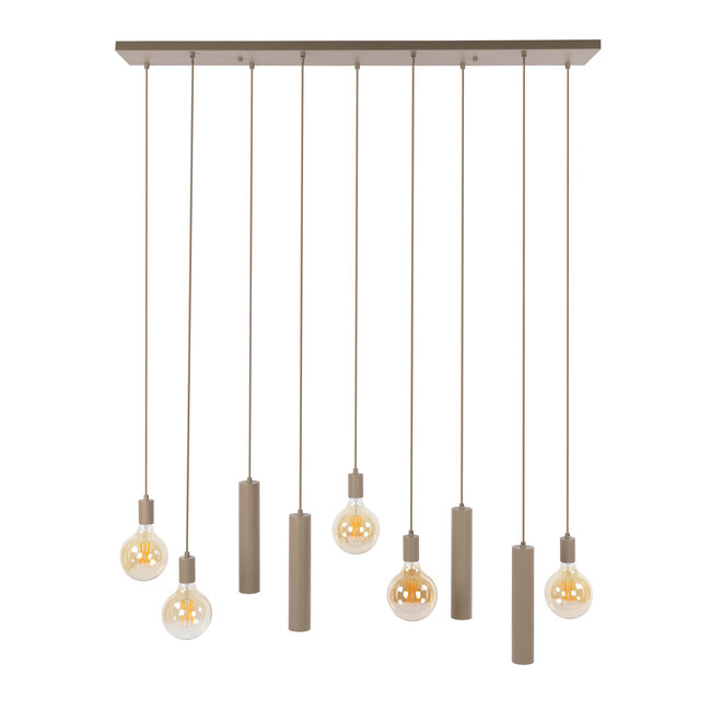 Hanglamp Beige Metaal Cilinder 9-lichts - Senso