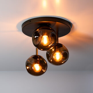 PS-Collection Plafondlamp Sienna Bruin Glas 3-lichts - Stellar