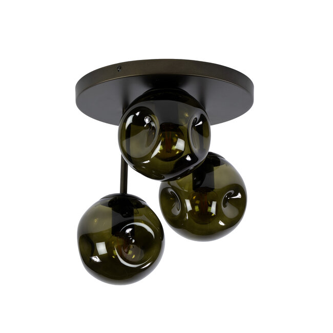 Plafondlamp Sienna Bruin Glas 3-lichts - Stellar