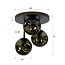 Plafondlamp Sienna Bruin Glas 3-lichts - Stellar