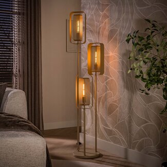 PS-Collection Vloerlamp Beige Metaal Getrapt - Mesh Rotate