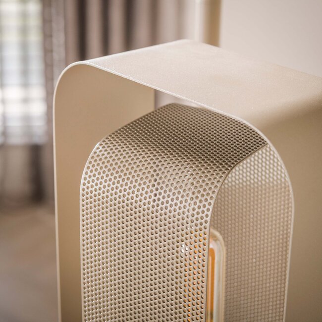 Vloerlamp Beige Metaal Getrapt 3-lichts - Mesh Rotate