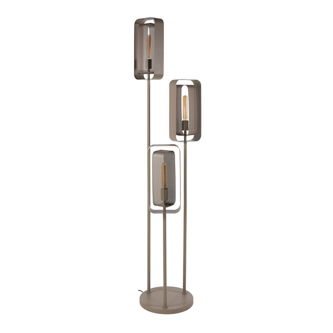 Vloerlamp Beige Metaal Getrapt 3-lichts - Mesh Rotate