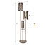 Vloerlamp Beige Metaal Getrapt 3-lichts - Mesh Rotate