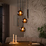 Hanglamp Sienna Bruin Glas Getrapt 5-lichts - Sfera