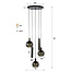 Hanglamp Sienna Bruin Glas Getrapt 5-lichts - Sfera