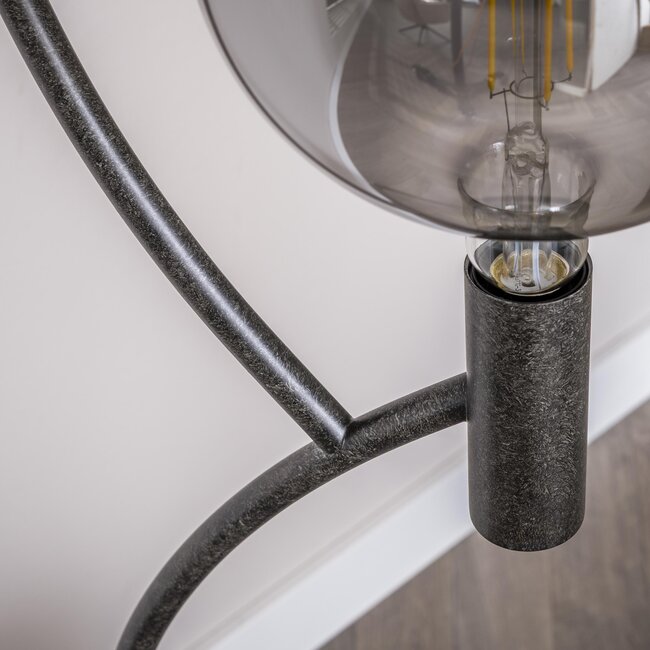Vloerlamp Zwart Metaal Gebogen 3-lichts - Arcus