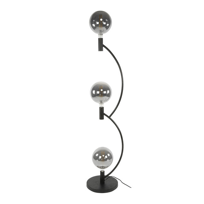 Vloerlamp Zwart Metaal Gebogen 3-lichts - Arcus
