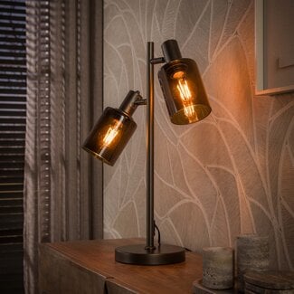 PS-Collection Tafellamp Sienna Bruin Glas 2-lichts - Sepiora