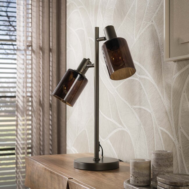 Tafellamp Sienna Bruin Glas 2-lichts - Sepiora