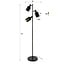 Vloerlamp Sienna Bruin Glas 3-lichts - Sepiora