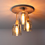 PS-Collection Plafondlamp Glas Beige Metaal 3 Lichtpunten - Sepiora