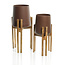 Plantenstandaard Bruin Hout Beton Design - L