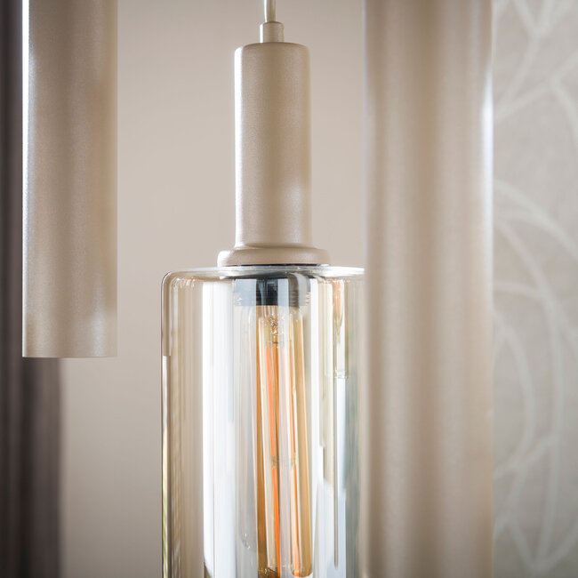 Hanglamp Beige Glas Metaal 9-lichts - Sepiora