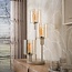 Tafellamp Beige Glas Metaal 3-lichts - Sepiora