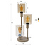Tafellamp Beige Glas Metaal 3-lichts - Sepiora