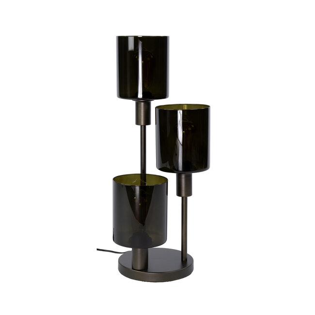 Tafellamp Sienna Bruin Glas Metaal 3-lichts - Sepiora