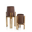 Plantenstandaard Bruin Hout Beton Design - M