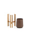 Plantenstandaard Bruin Hout Beton Design - M