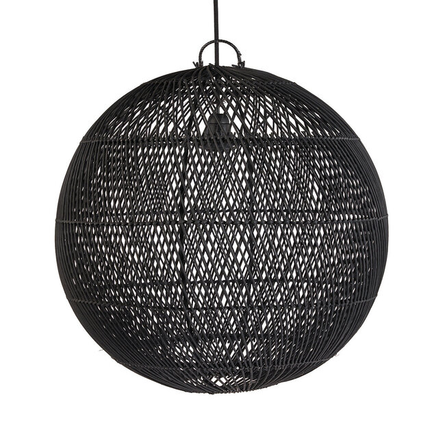 Hanglamp Rotan Zwart Rond M - Bubble