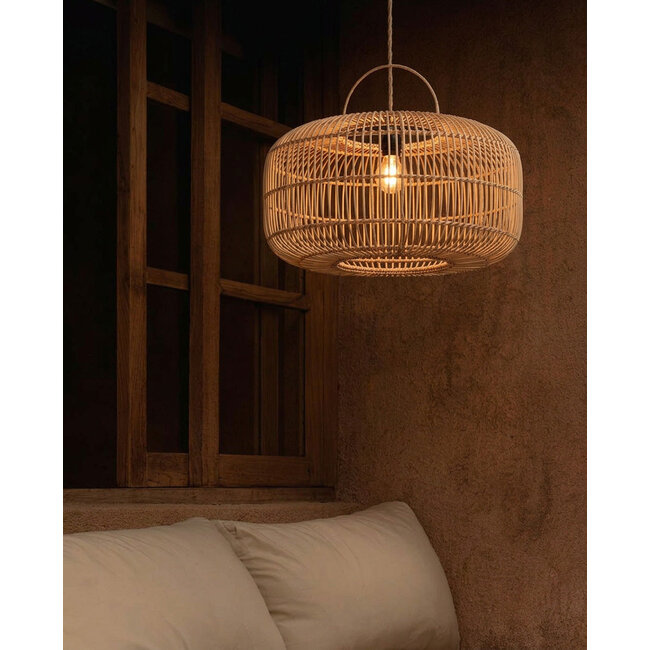 Hanglampkap Rotan Naturel Handgevlochten - De Arun L