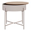 Bijzettafel Rond Beige Grijs Metaal - House