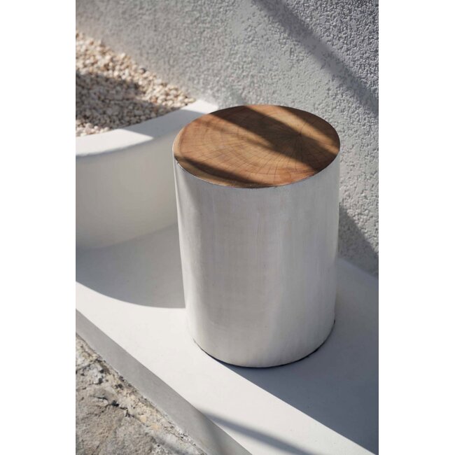 Kruk Massief Teakhout Wit Naturel - Tribe