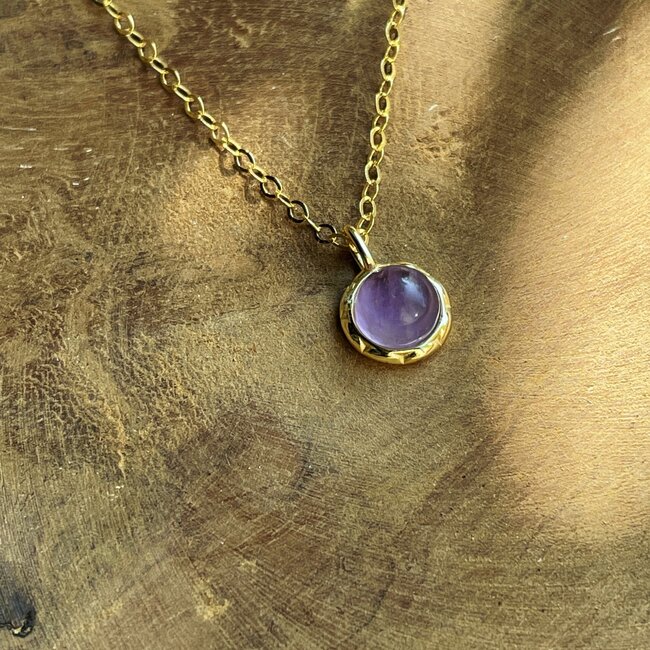 Amethist Geboortesteen Ketting - Verguld