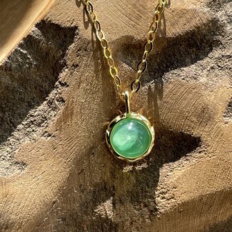 Jade Geboortesteen Ketting - Verguld