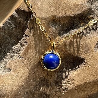 Lapis Lazuli Geboortesteen Ketting - Verguld