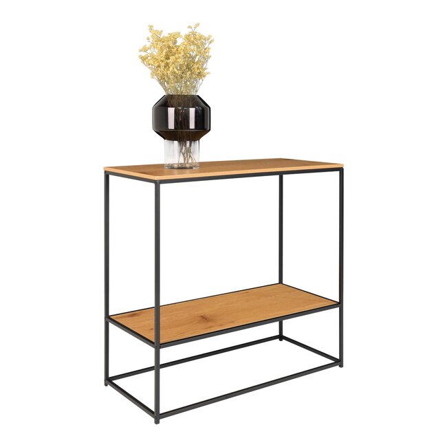 Industriële Haltafel Zwart Bruin Metaal - Sidetable