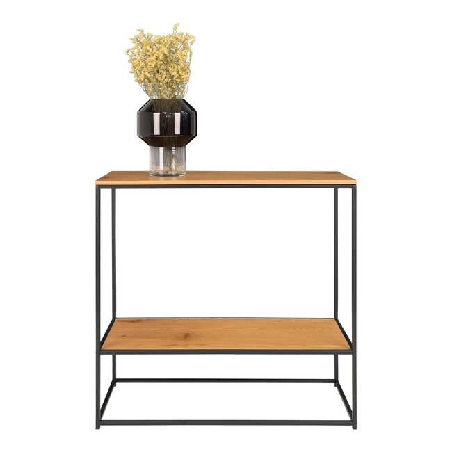Industriële Haltafel Zwart Bruin Metaal - Sidetable