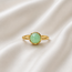 Jade Geboortesteen Ring - Verguld 925 Zilver