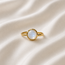 Maansteen Geboortesteen Ring - Verguld 925 Zilver