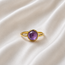 Amethist Geboortesteen Ring - Verguld 925 Zilver