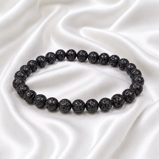 PuurSpirits Armband Lavasteen Edelsteen 6 mm Kralen