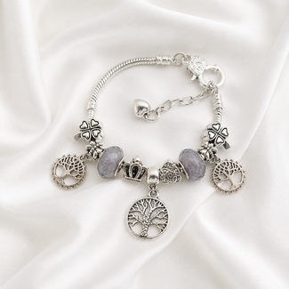 PuurSpirits Armband Zilverkleurig met Levensboom Bedels