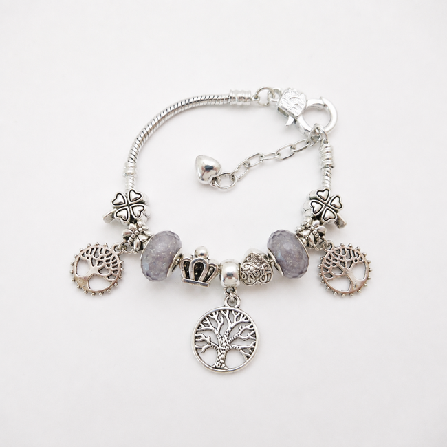 Armband Zilverkleurig met Levensboom Bedels