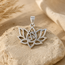 Hanger Lotus met Ohm Symbool Zilverkleurig