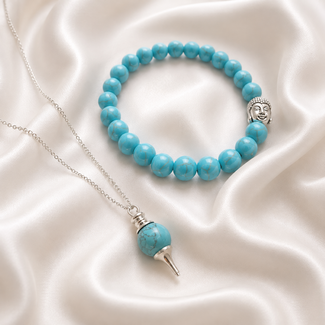PuurSpirits Sieradenset Turkoois Armband Ketting met Hanger