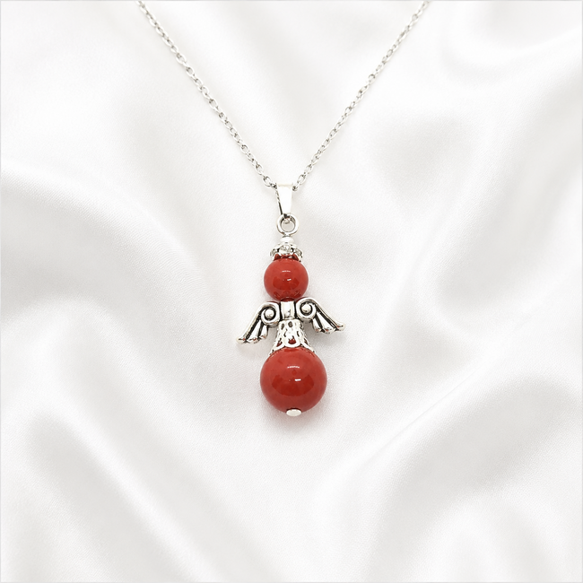 Sieradenset Rood Koraal Armband Ketting met Hanger