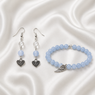 Sieradenset Angeliet Bergkristal Armband Oorbellen