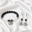 Sieradenset Armband Oorbellen Labradoriet Witte Agaat