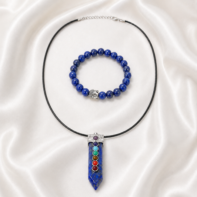 Sieradenset Lapis Lazuli 7 Chakra Ketting Armband