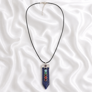 PuurSpirits Ketting Lapis Lazuli Hanger met 7 Chakra Stenen