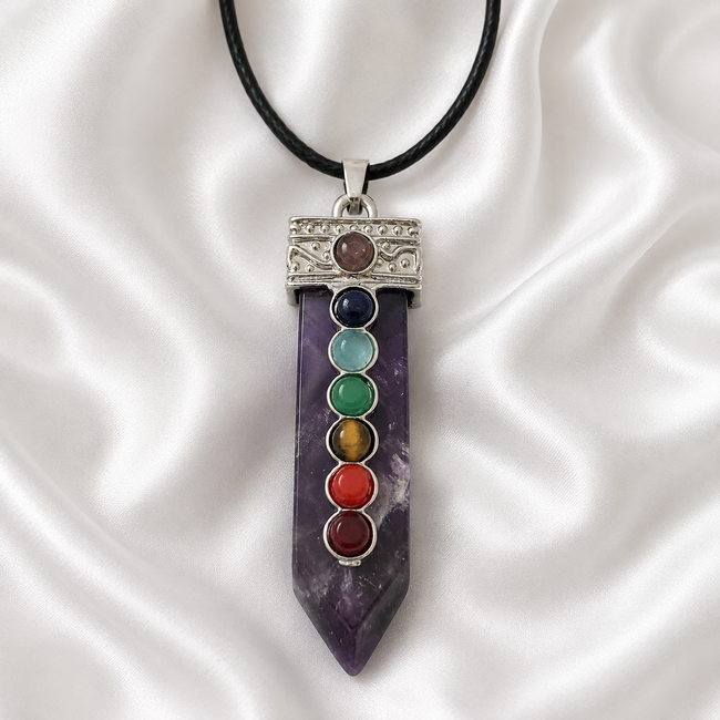 Sieradenset Armband Ketting Amethist 7 Chakra