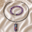 Sieradenset Armband Ketting Amethist 7 Chakra